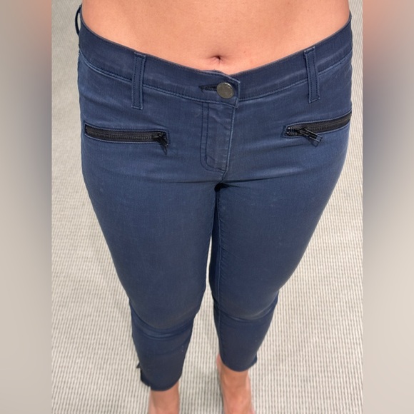 Pre-Owned Current Elliot the soho zip stilleto jeans Navy blue coated - Picture 4 of 8